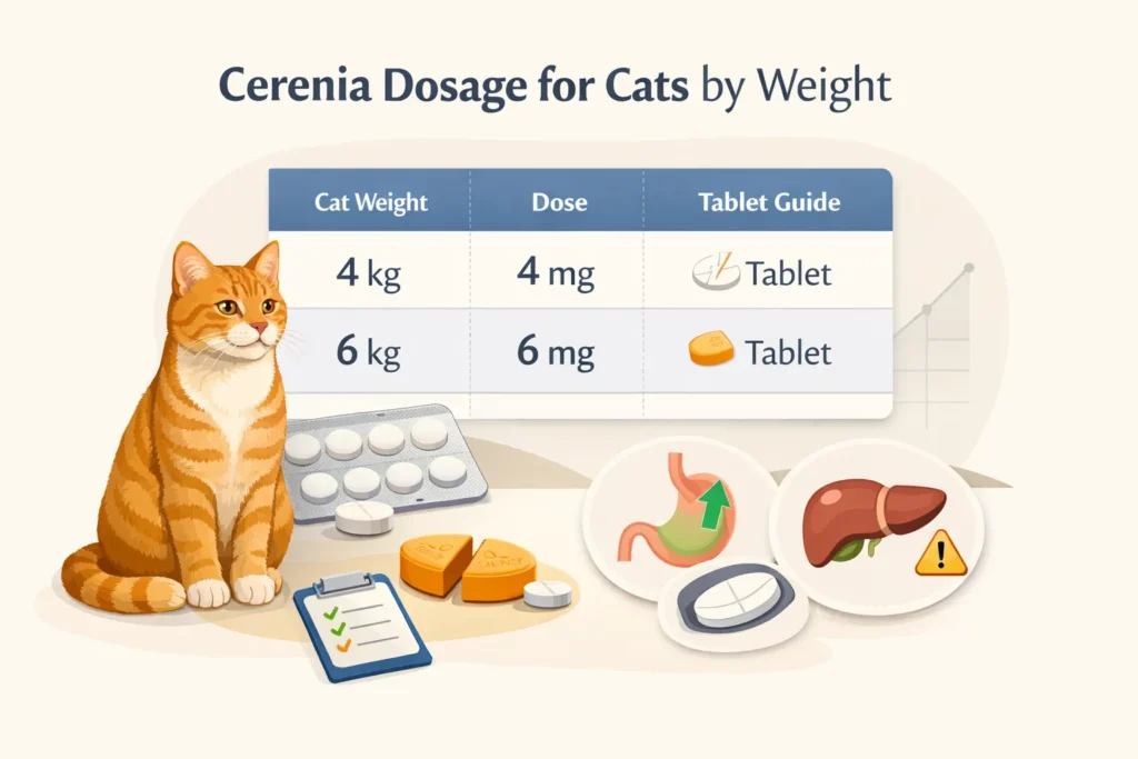 Cerenia (Maropitant) Dosage for Cats Calculator